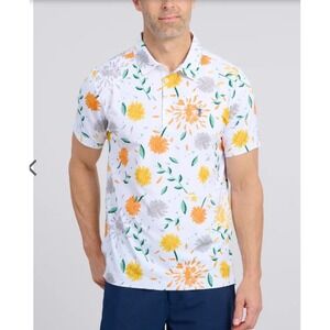 William Murray Golf Shirt Polo Beep Beep Print XL White Polyester NWT MSRP $88